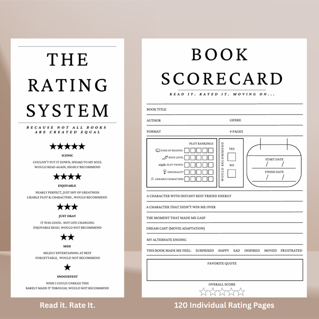 Book Log Reading Journal for Book Lovers – Hardcover Journal with 120 Review Pages | Track & Review Reads, Reading Progress & Club Notes