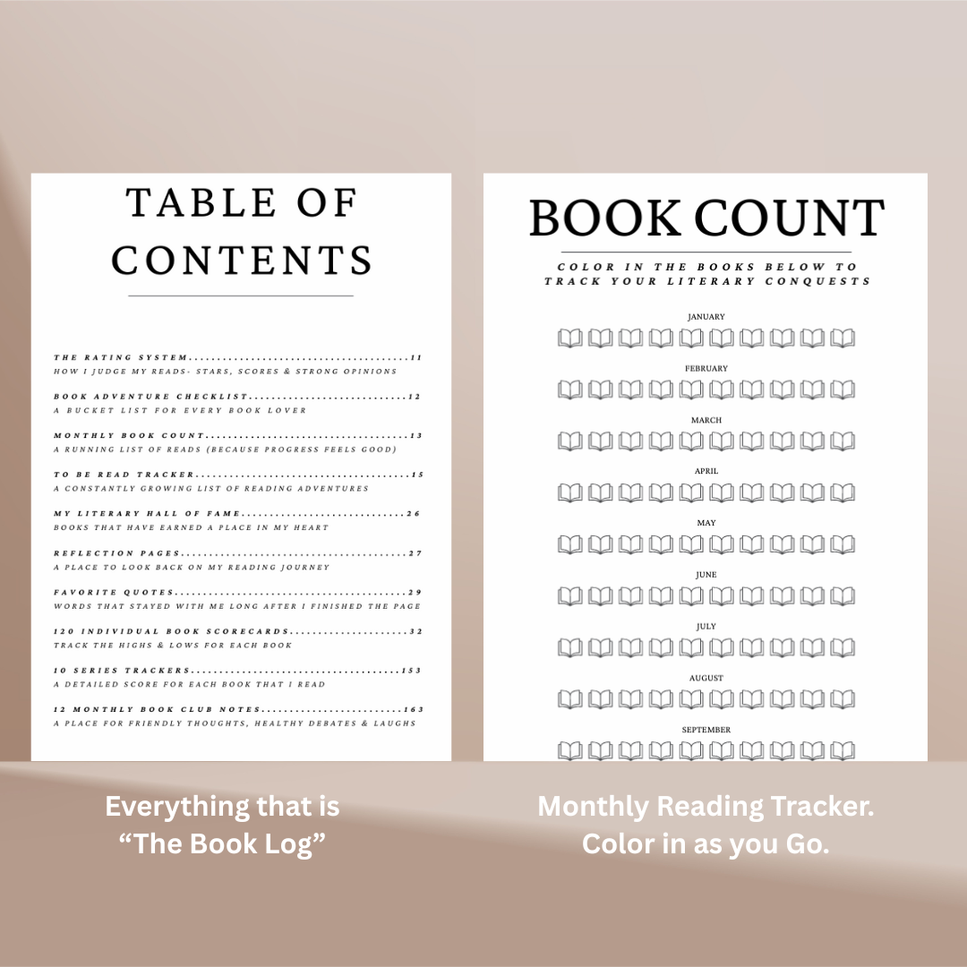 Book Log Reading Journal for Book Lovers – Hardcover Journal with 120 Review Pages | Track & Review Reads, Reading Progress & Club Notes