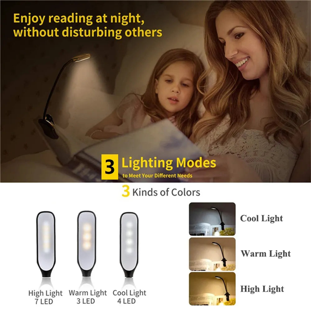 Flexible Easy Clip Lamp Read Night Reading Lamp in Bed