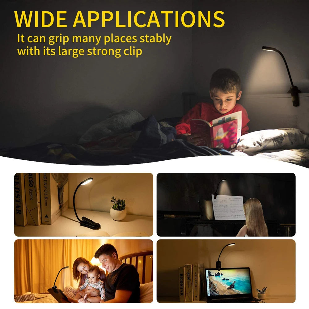 Flexible Easy Clip Lamp Read Night Reading Lamp in Bed