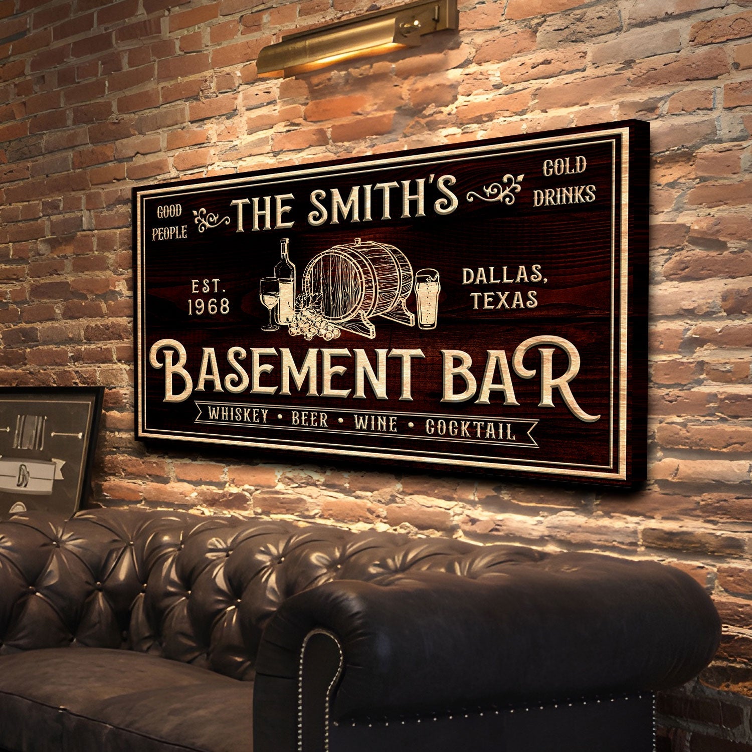 Personalized Basement Bar Sign